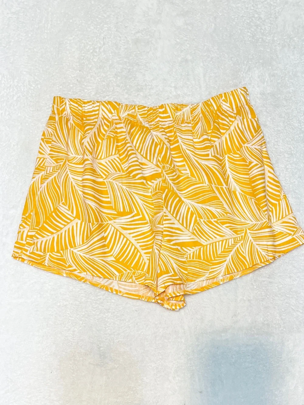 NWT Shade & Shore 2 Piece Bright Yellow Palm Leaf‎ Breezy Beach Swim Cover Up L